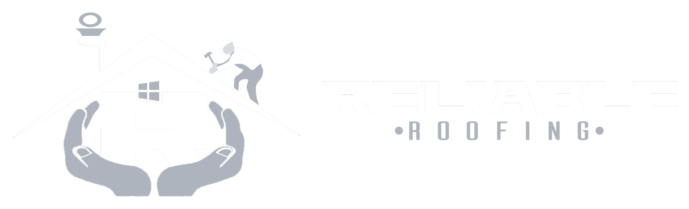 Reliable Roofing logo, horizontal, reversed for dark backgrounds